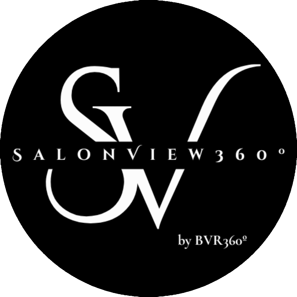 SalonView360º logo on black circle by BVR360º